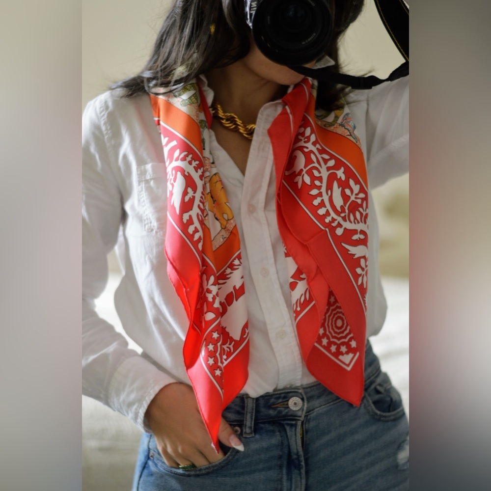 Hermes Early America silk 90cm scarf - Picture 4 of 16